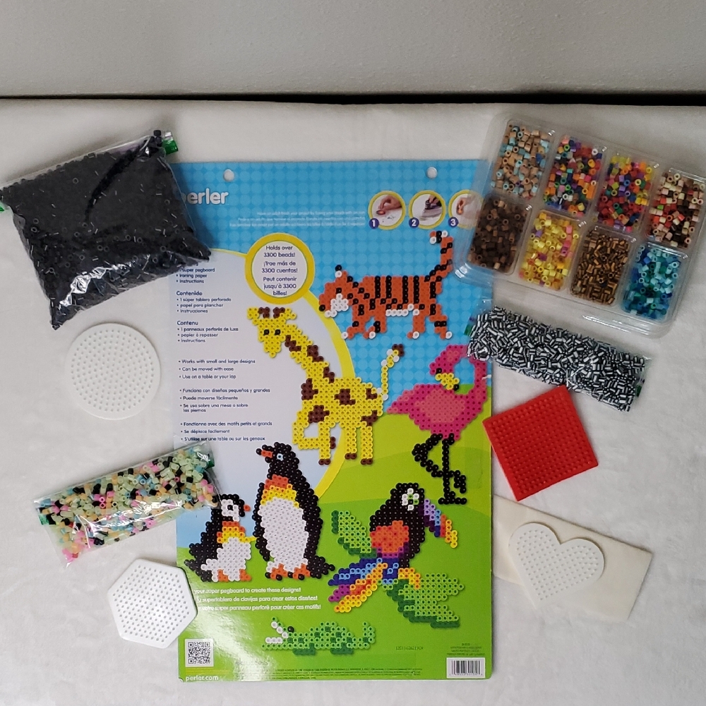 Huge 14"x 10.5" Pegboard Perler Bead Kit Perler Bead Set with 4 more Pegboards